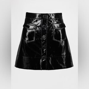 NWT GapStudio Vegan Patent Leather Mini Skirt